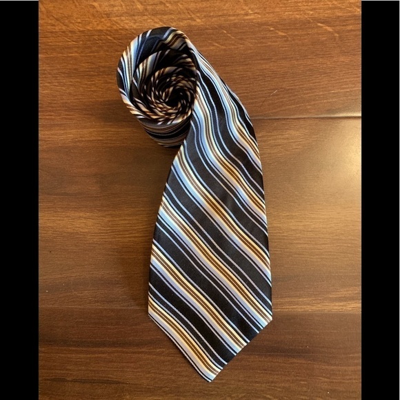 JONES NEW YORK 100%  Silk Striped Repp Tie - Picture 1 of 9